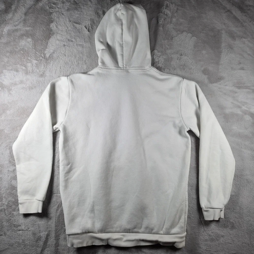 Adidas Hoodie Mens Large‎ White Originals Trefoil Embroidered Fleece Pullover